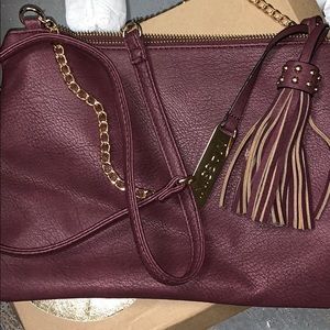 The color is burgundy.